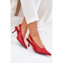 Dámske lodičky s otvorenou pätou SQC-221 Červená - GIVANA