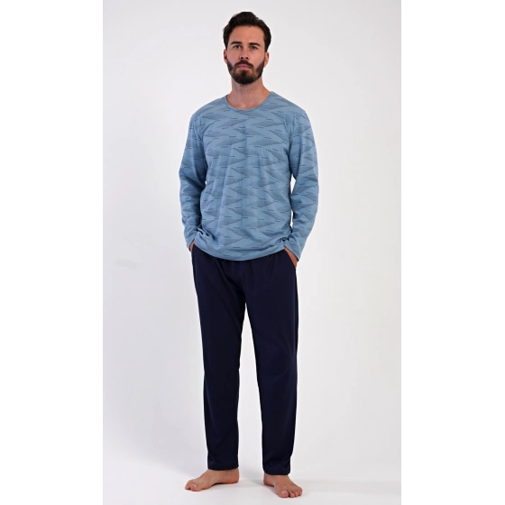 Pánské pyžamo Arnošt šedomodré - Vienetta