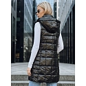 Kamizelka damska pikowana z kapturem czarna FashionStreet TY5257