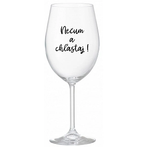 NEČUM A CHĽASTAJ! - priehľadný pohár na víno 350 ml