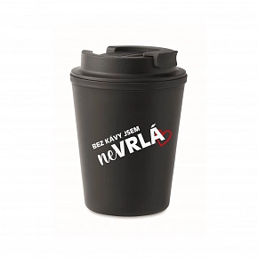 BEZ KÁVY JSEM NEVRLÁ - černý termohrnek 300 ml