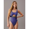 Dámske jednodielne plavky KW0KW02640 C86 modré - Calvin Klein