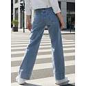 Jeansy damskie wide leg z szeroką nogawką niebieskie FashionStreet UY2871