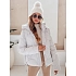 Kurtka damska zimowa LOVEWARM krótka pikowana z kapturem biała FashionStreet TY5042