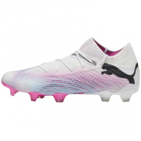 Pánske futbalové topánky / kopačky Future 7 Ultimate FG/AG M 107599 01 Biela s ružovou - Puma