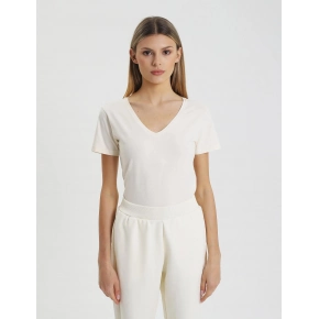 Dámske Slim fit tričko 4FWSS25TTSHF1990 11S Ecru - 4F