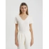 Dámske Slim fit tričko 4FWSS25TTSHF1990 11S Ecru - 4F