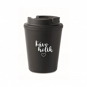 KÁVOHOLIK - černý termohrnek 300 ml