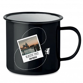 Personalizovaný retro plecháček s fotkou a cestovatelským motivem Personalizovaný retro plecháček s fotkou a cestovatelským motivem