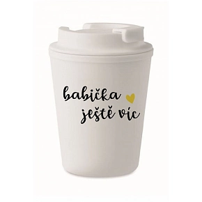 BABIČKA JEŠTĚ VÍC - bílý termohrnek 300 ml