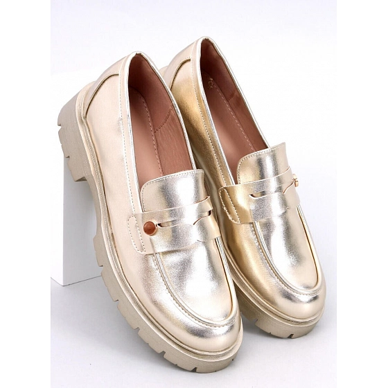 Kožené dámske mokasíny 28359 1736 zlaté - Ideal Shoes