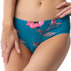 Dámske nohavičky simple classic Wild Rose petrolejové so vzorom - Julimex