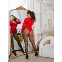 Dámske sieťované pančucháče "Hearts" SR3980 čierne - In-Stylefashion