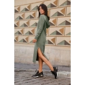 Dámske šaty B128 Khaki tmavo zelená - BEwear