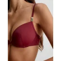 Dámska plavková podprsenka bikini KW0KW02278 XN0 bordová - Calvin Klein