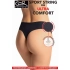 Dámske tangá SPORT STRING RIB ULTRA COMFORT Čierna - Gatta