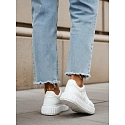 Sneakersy damskie skórzane na grubej platformie białe FashionStreet ZY1394
