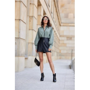 Dámska košeľa BLU0189 khaki zelená - Roco Fashion