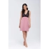Dámska nočná košieľka Larisa Pudr ružová s čiernou - Babella