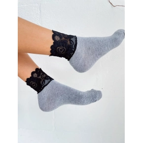 Dámske ponožky 1061 Šedá s čiernou - Milena