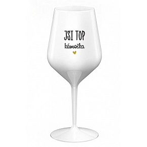 JSI TOP KÁMOŠKA - bílá nerozbitná sklenice na víno 470 ml JSI TOP KÁMOŠKA - bílá nerozbitná sklenice na víno 470 ml