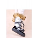 Dámské sněhule AT001 Stříbrná s černou - CHIC shoes