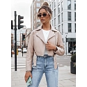 Kurtka damska skórzana BADEN beżowa FashionStreet TY4336