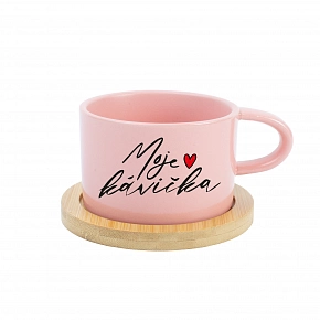 MOJA KÁVIČKA - ružový hrnček makronka 200 ml