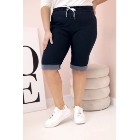 Dámske bavlnené šortky 9016 tmavo modré - Kesi