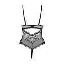 Dámske body Perisia Crotchless Teddy čierne - Obsessive