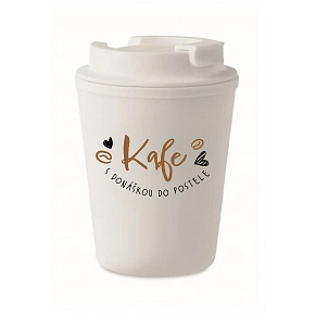 KAFE S DONÁŠKOU DO POSTELE - bílý termohrnek 300 ml