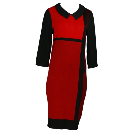 Dámske šaty M6779 červeno čierne - Fart