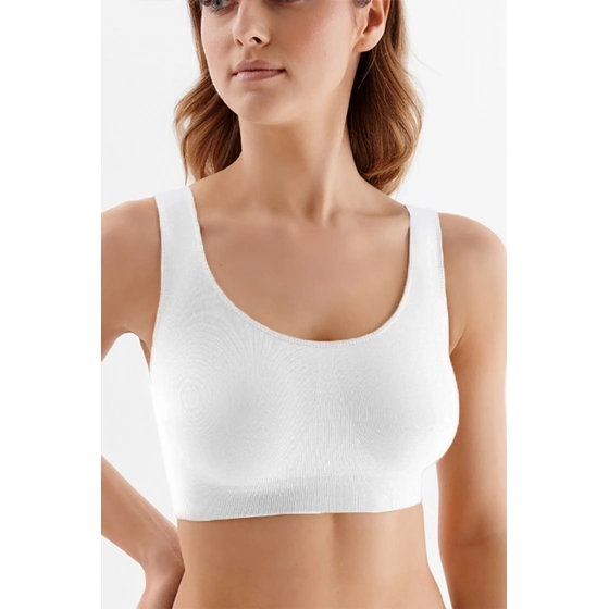 Dámska bezšvová podprsenka Top Tank Seamless S103 Biela - Gabriella