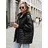 Kurtka damska pikowana z kapturem czarna FashionStreet TY5529