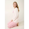 Dámske pyžamo s potlačou 21932 Svetloružová s ecru - Vamp