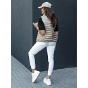 Kamizelka pikowana damska ze stójką STYLISHZ kamelowa FashionStreet TY4439