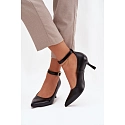 Dámske lodičky s opaskom 2752 čierne - Sweet Shoes