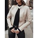 Kurtka damska przejściowa skórzana SKINVEX beżowa FashionStreet TY4744