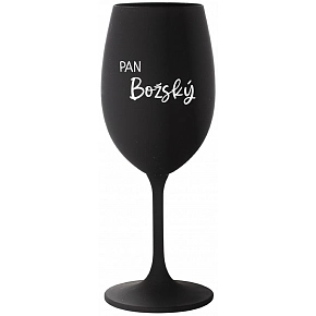 PAN BOŽSKÝ  - černá sklenice na víno 350 ml