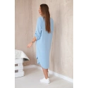 Šaty s výstrihom do V 88536 modrej - Italian Fashion