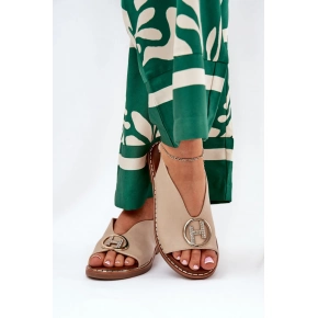 Dámské sandály A8229 Béžová - Yolera