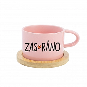 ZAS_RÁNO - ružový hrnček makronka 200 ml