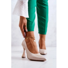 Dámske lodičky na ihličkovom podpätku 6AD/23 Béžová - LEWSKI