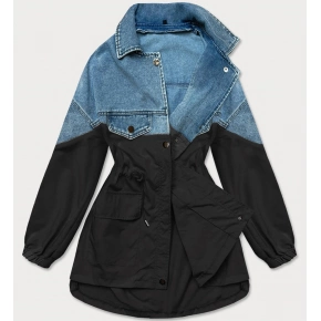 Svetlo modro-čierna voľná džínsová bunda (B9791-5001) - Goodlooking