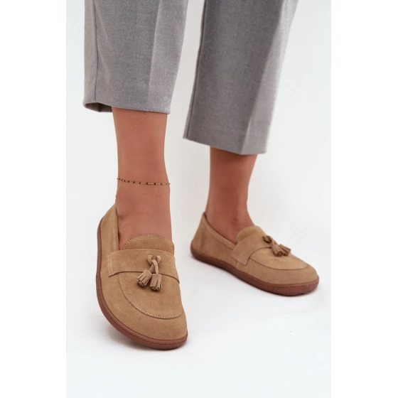 Dámske mokasíny Barefoot 322 Béžová - Zazoo