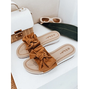 Klapki damskie LOVESLIDE kamelowe FashionStreet ZY0996