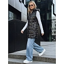 Kamizelka damska pikowana z kapturem czarna FashionStreet TY5257
