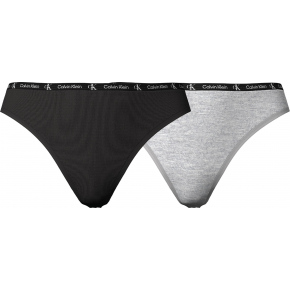 Dámske tangá 2 Pack CK96 000QD3990E BGH čierna / sivá - Calvin Klein