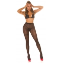 Dámske sexi pančuchové nohavice SH6715 čierne so vzorom - Koucla