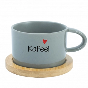 HRNČEK Kafee! - šedý hrnček makronka 200 ml